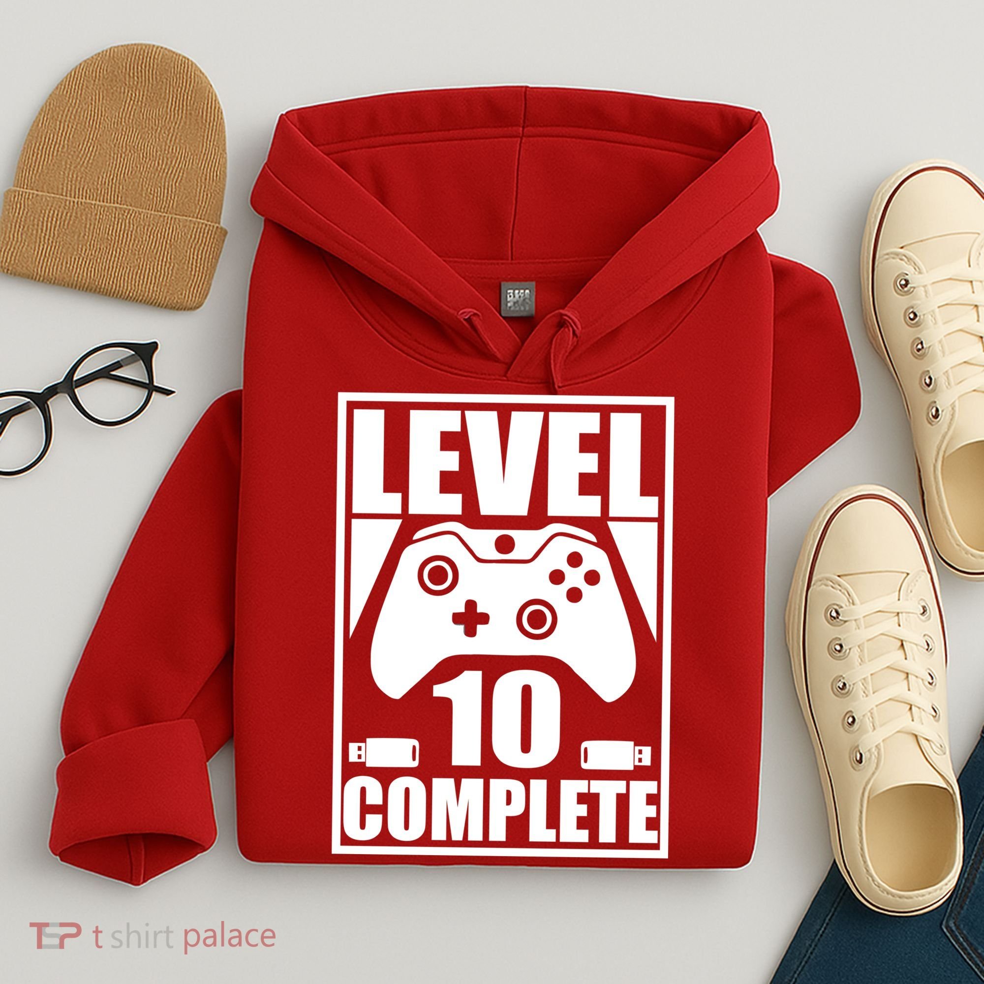 Level 10 Complete Video Gamer 10th Birthday Hoodie