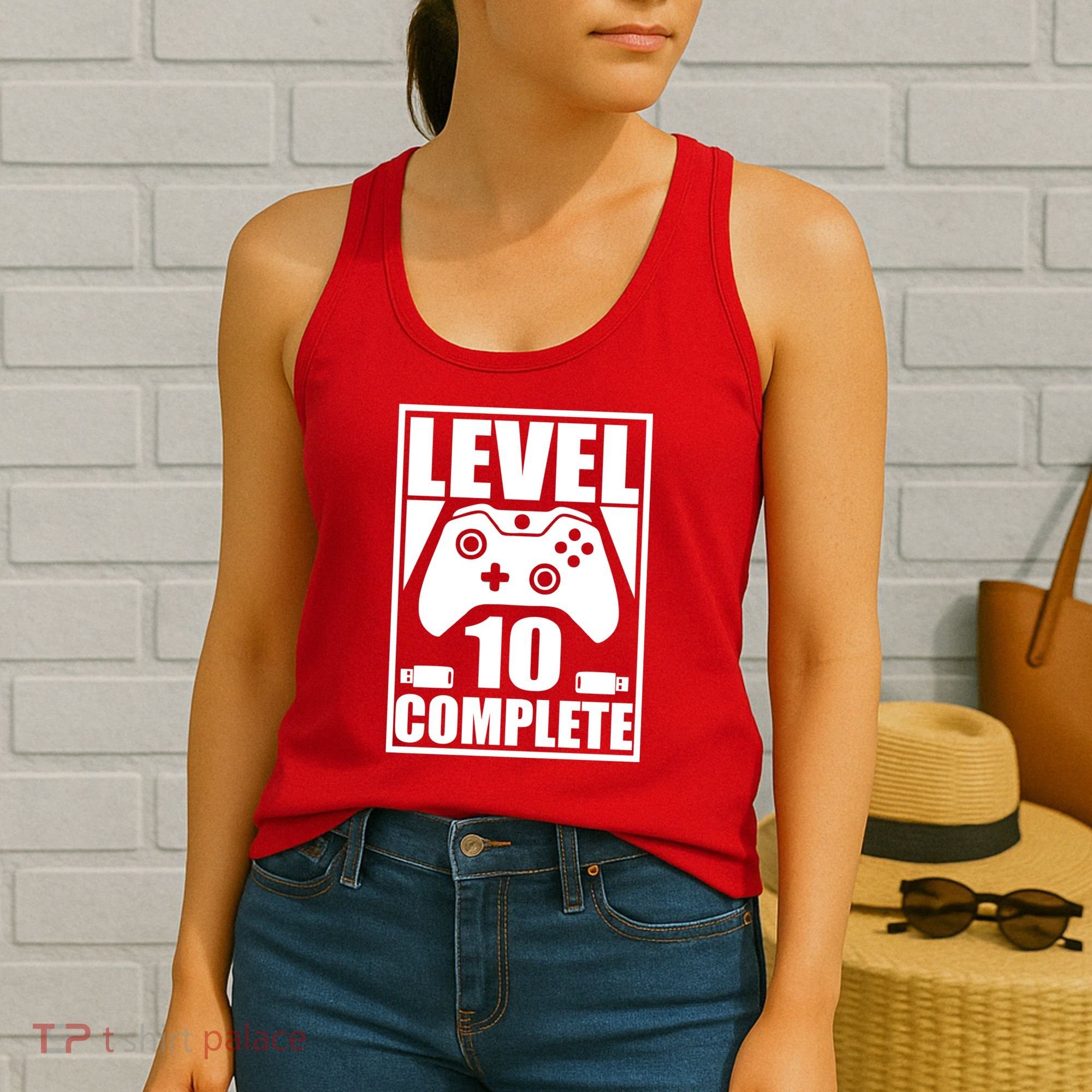 Level 10 Complete Video Gamer 10th Birthday Women's Tank Top
