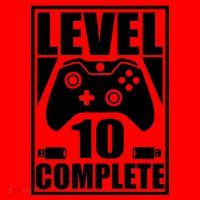 Level 10 Complete Video Gamer 10th Birthday Santa Hat thumb 1