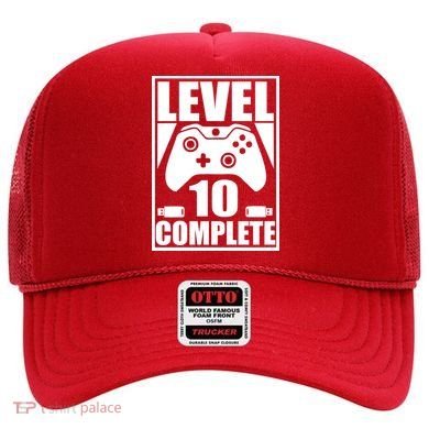 Level 10 Complete Video Gamer 10th Birthday Hat