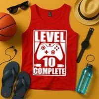 Level 10 Complete Video Gamer 10th Birthday Tank Top thumb 4