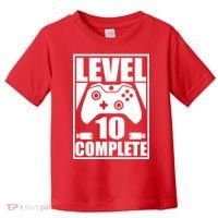 Level 10 Complete Video Gamer 10th Birthday Toddler T-Shirt thumb 0