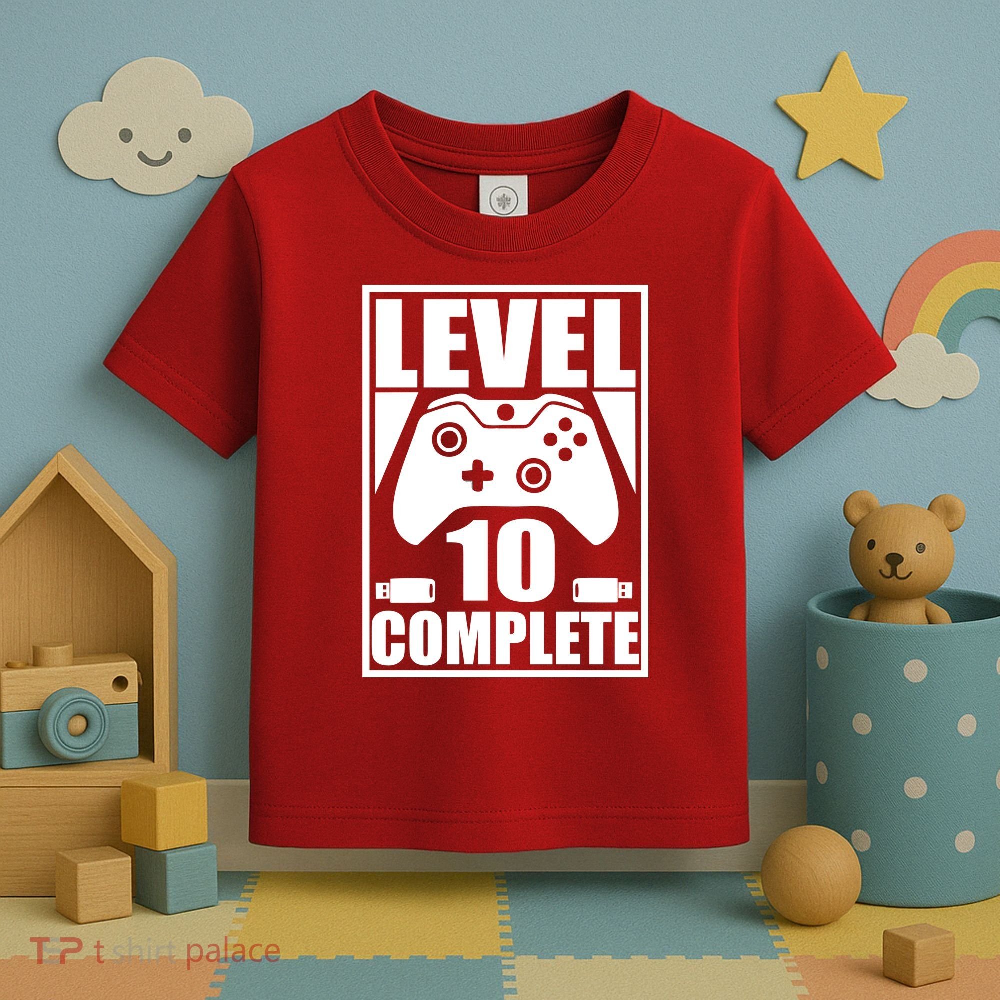 Level 10 Complete Video Gamer 10th Birthday Toddler T-Shirt