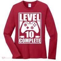 Level 10 Complete Video Gamer 10th Birthday Women's Long Sleeve Shirt thumb 0