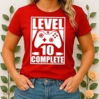 Level 10 Complete Video Gamer 10th Birthday Women's T-Shirt thumb 2