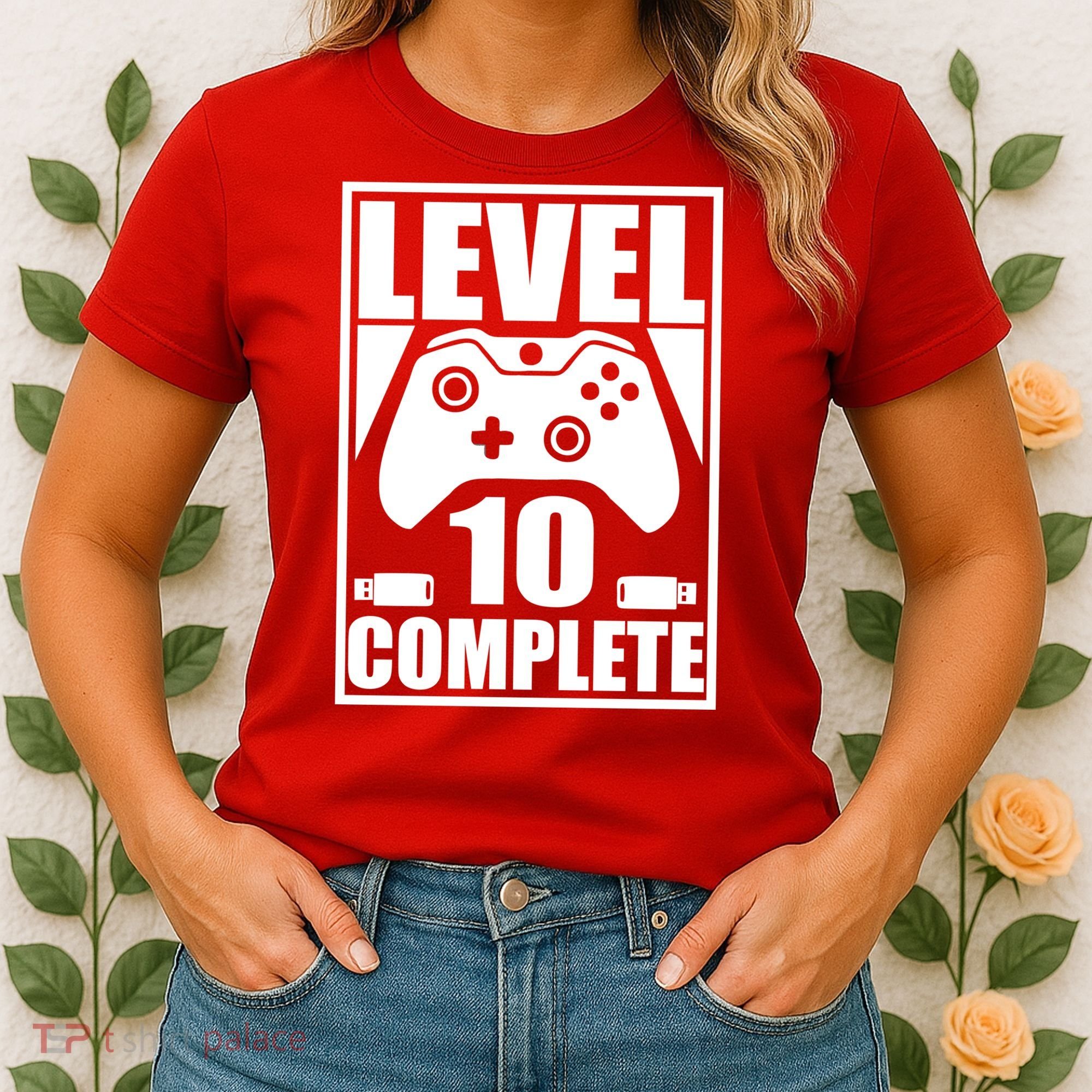 Level 10 Complete Video Gamer 10th Birthday Women's T-Shirt