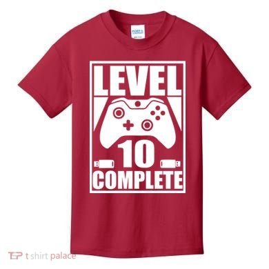 Level 10 Complete Video Gamer 10th Birthday Kids T-Shirt