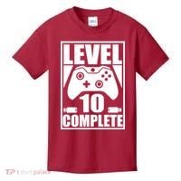 Level 10 Complete Video Gamer 10th Birthday Kids T-Shirt thumb 0