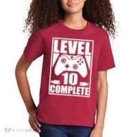 Level 10 Complete Video Gamer 10th Birthday Kids T-Shirt thumb 2
