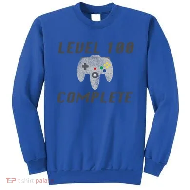 Level 100 Complete 100th Birthday Sweatshirt