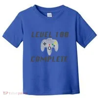 Level 100 Complete 100th Birthday Toddler T-Shirt thumb 0