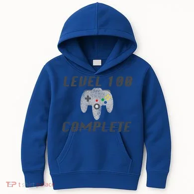Level 100 Complete 100th Birthday Kids Hoodie