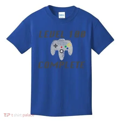 Level 100 Complete 100th Birthday Kids T-Shirt