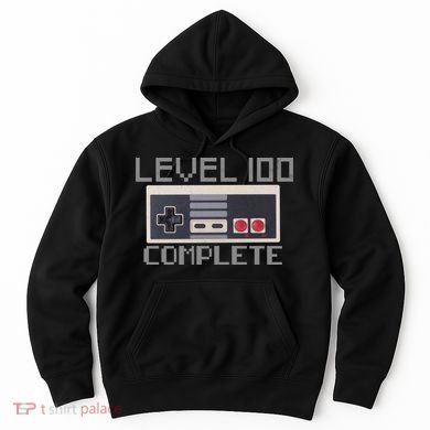 Level 100 Complete Retro Gamer 100th Birthday Hoodie