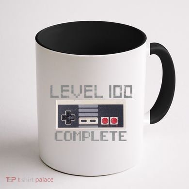 Level 100 Complete Retro Gamer 100th Birthday Coffee Mug back