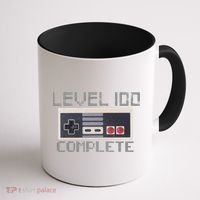 Level 100 Complete Retro Gamer 100th Birthday Coffee Mug thumb 1