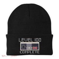 Level 100 Complete Retro Gamer 100th Birthday Beanie thumb 0