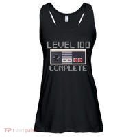 Level 100 Complete Retro Gamer 100th Birthday Ladies Essential Flowy Tank thumb 0