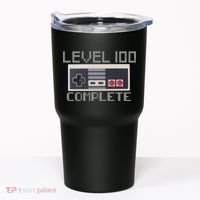 Level 100 Complete Retro Gamer 100th Birthday Tumbler thumb 0