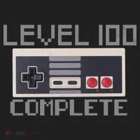 Level 100 Complete Retro Gamer 100th Birthday Golf Towel thumb 3