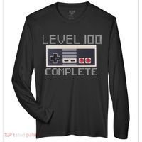 Level 100 Complete Retro Gamer 100th Birthday Zone Performance Long-Sleeve T-Shirt thumb 0