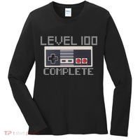 Level 100 Complete Retro Gamer 100th Birthday Women's Long Sleeve Shirt thumb 0