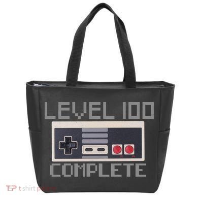 Level 100 Complete Retro Gamer 100th Birthday Tote Bag