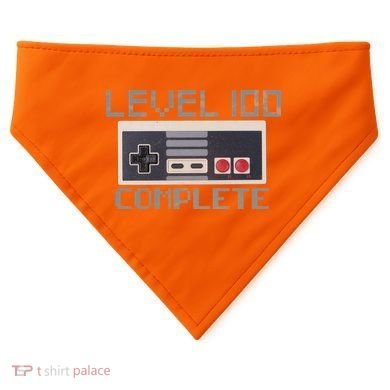 Level 100 Complete Retro Gamer 100th Birthday USA-Made Doggie Bandana