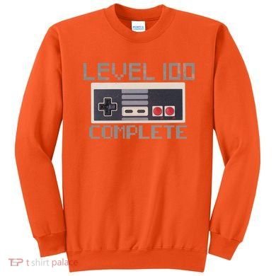 Level 100 Complete Retro Gamer 100th Birthday Sweatshirt