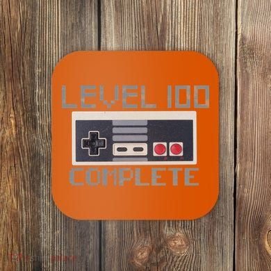 Level 100 Complete Retro Gamer 100th Birthday Coaster