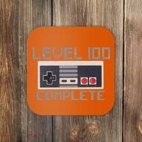 Level 100 Complete Retro Gamer 100th Birthday Coaster thumb 0