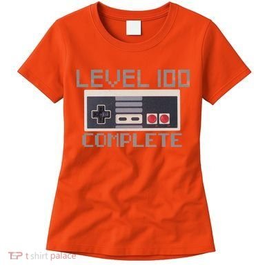Level 100 Complete Retro Gamer 100th Birthday Women's T-Shirt
