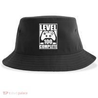 Level 100 Complete Video Gamer 100th Birthday Sustainable Bucket Hat thumb 0
