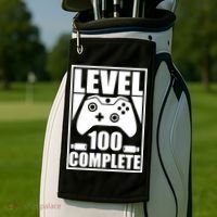 Level 100 Complete Video Gamer 100th Birthday Golf Towel thumb 2