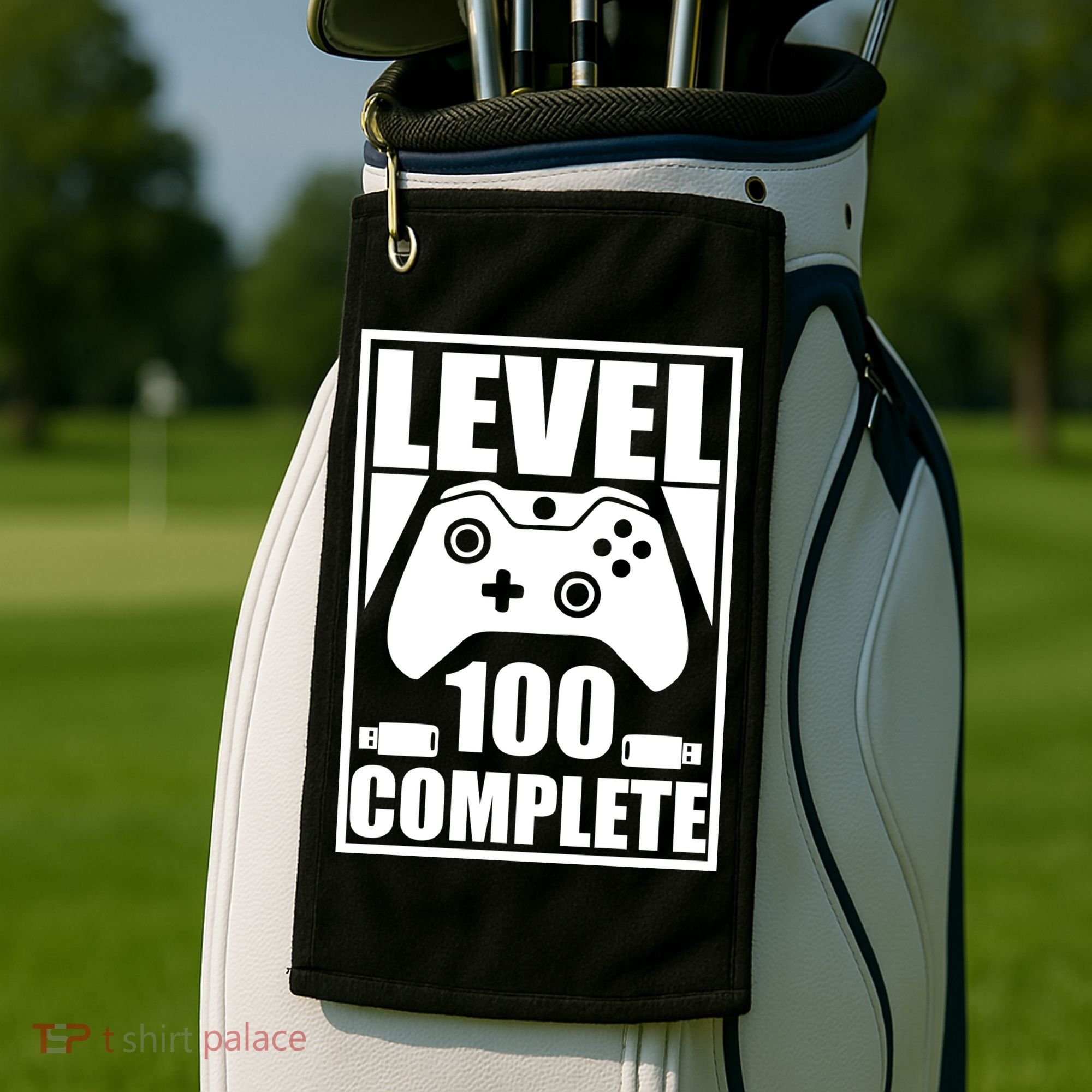 Level 100 Complete Video Gamer 100th Birthday Golf Towel