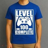 Level 100 Complete Video Gamer 100th Birthday T-Shirt thumb 3