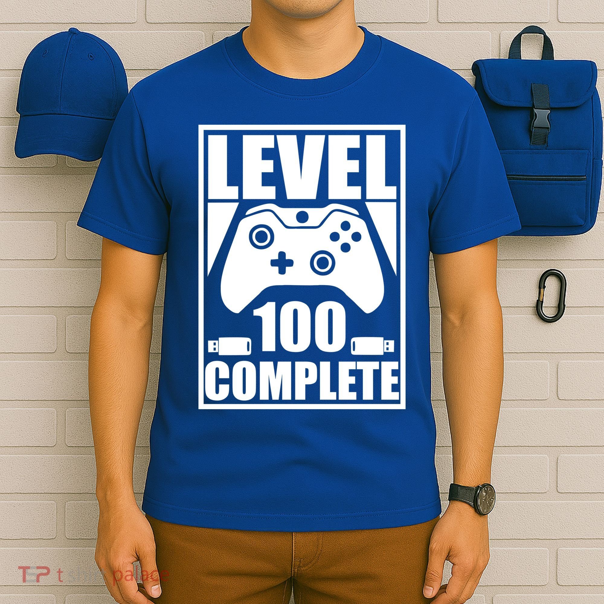 Level 100 Complete Video Gamer 100th Birthday T-Shirt