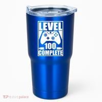 Level 100 Complete Video Gamer 100th Birthday Tumbler thumb 0
