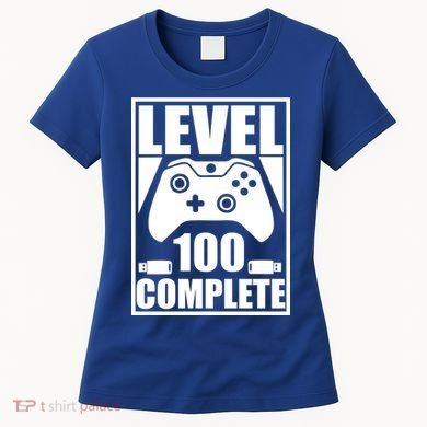 Level 100 Complete Video Gamer 100th Birthday Women's T-Shirt