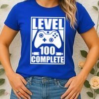 Level 100 Complete Video Gamer 100th Birthday Women's T-Shirt thumb 2