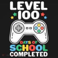 Level 100 Days Of School Completed Gamer Flexfit Unipanel Trucker Cap thumb 2