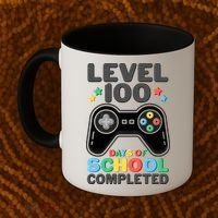 Level 100 Days Of School Completed Gamer Coffee Mug thumb 2
