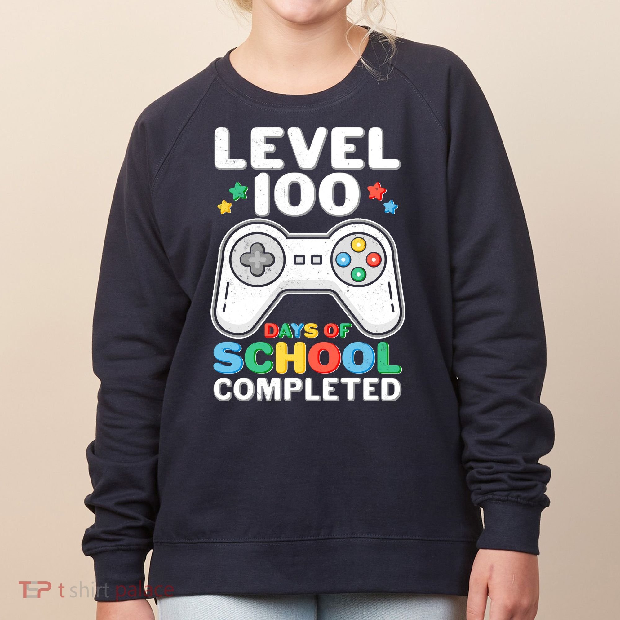 Level 100 Days Of School Completed Gamer Women's Sweatshirt