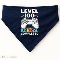 Level 100 Days Of School Completed Gamer USA-Made Doggie Bandana thumb 0