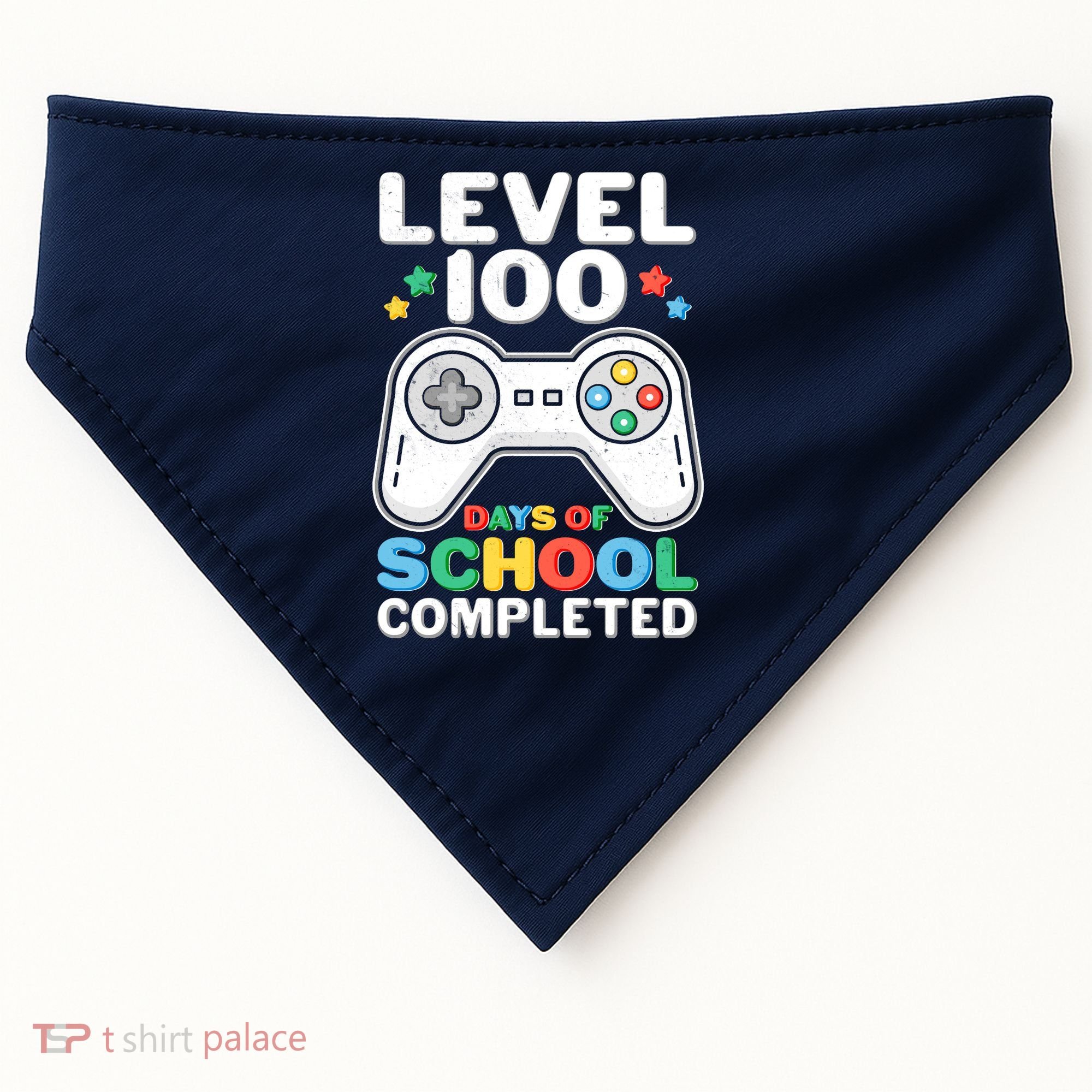 Level 100 Days Of School Completed Gamer USA-Made Doggie Bandana