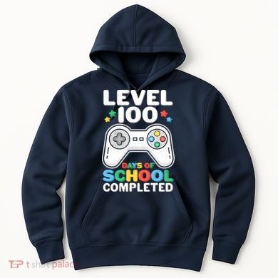 Level 100 Days Of School Completed Gamer Hoodie