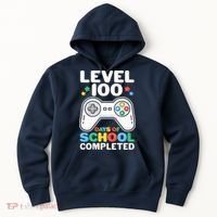 Level 100 Days Of School Completed Gamer Hoodie thumb 0