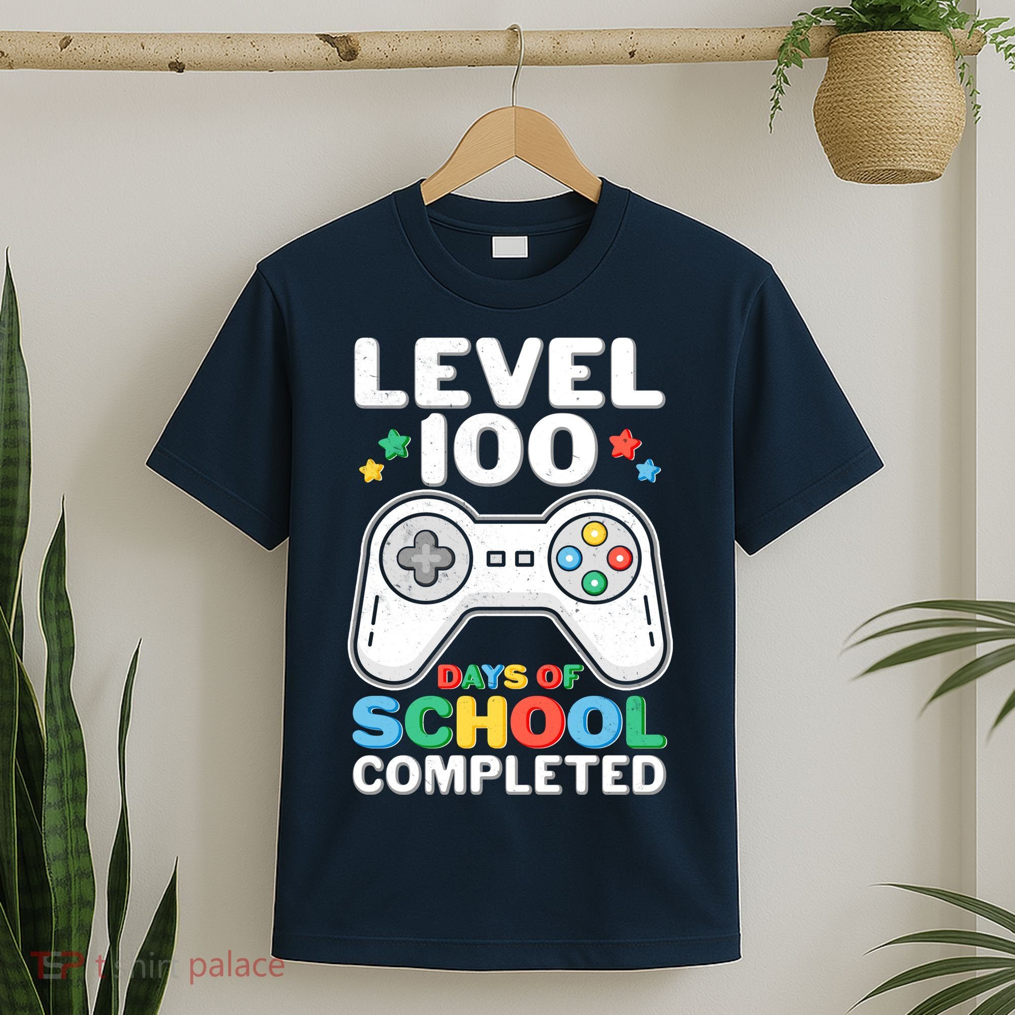 Level 100 Days Of School Completed Gamer T-Shirt