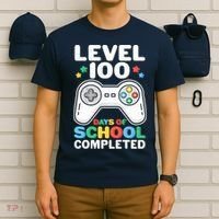 Level 100 Days Of School Completed Gamer T-Shirt thumb 6