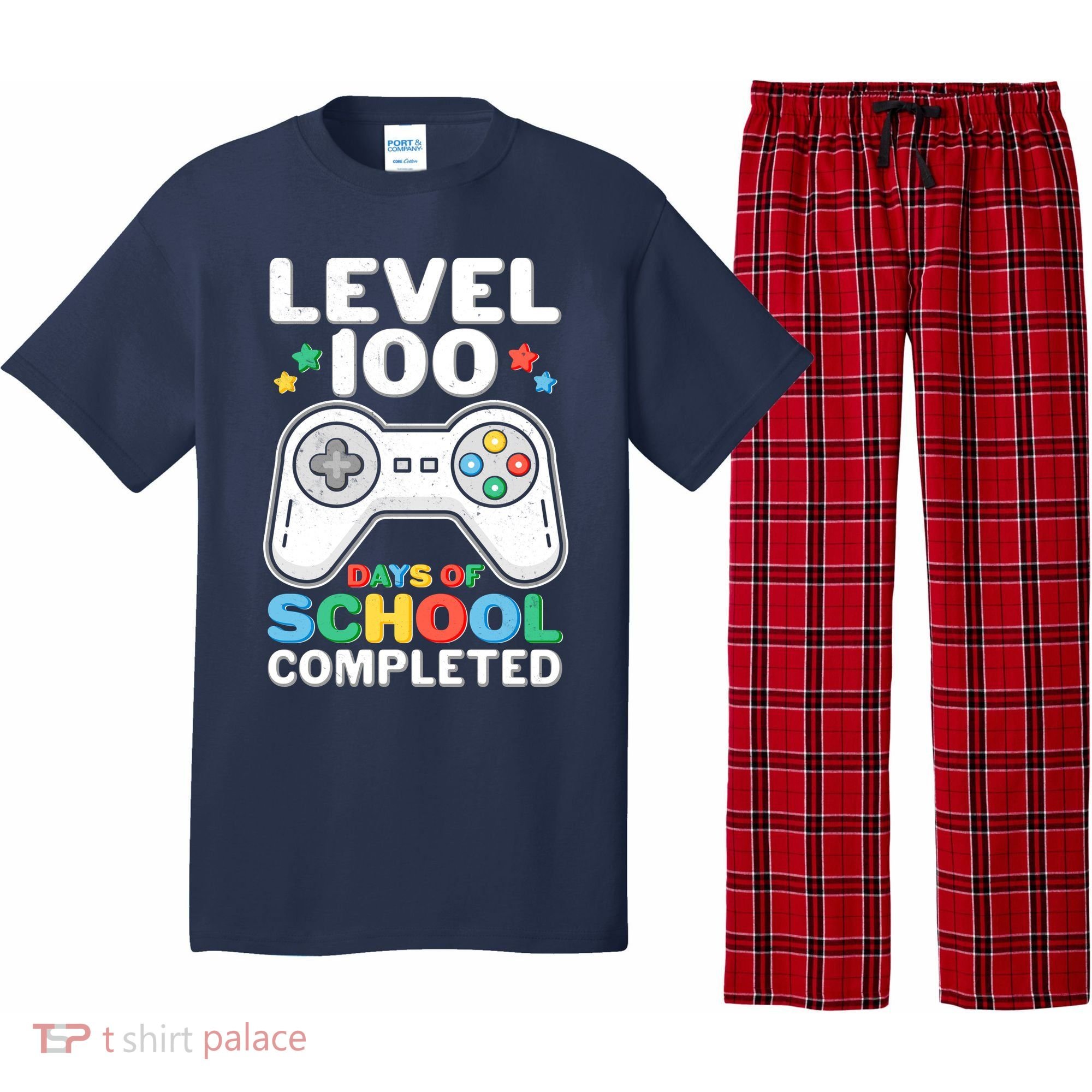 Level 100 Days Of School Completed Gamer Pajama Set